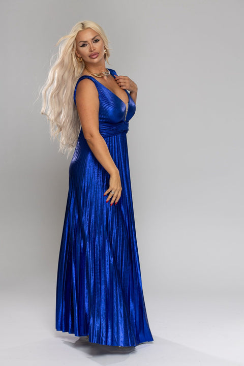 Rochie eleganta cu pliuri  Blue Royal