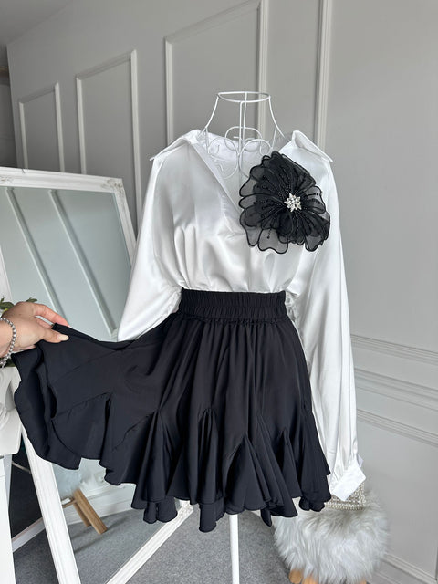 Fusta de dama neagra Luxe Amelia