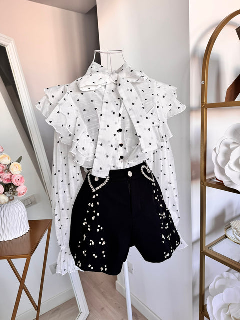 Camasa cu volane White Dots