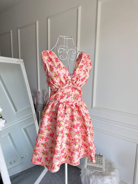 Rochie Inflorata Peach Velly