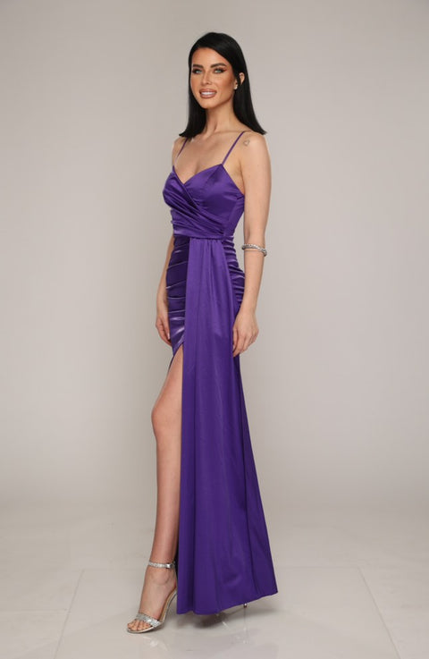 Rochie din satin Zonia Purple n