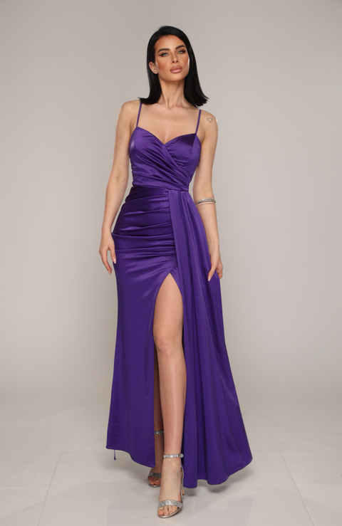 Rochie din satin Zonia Purple n