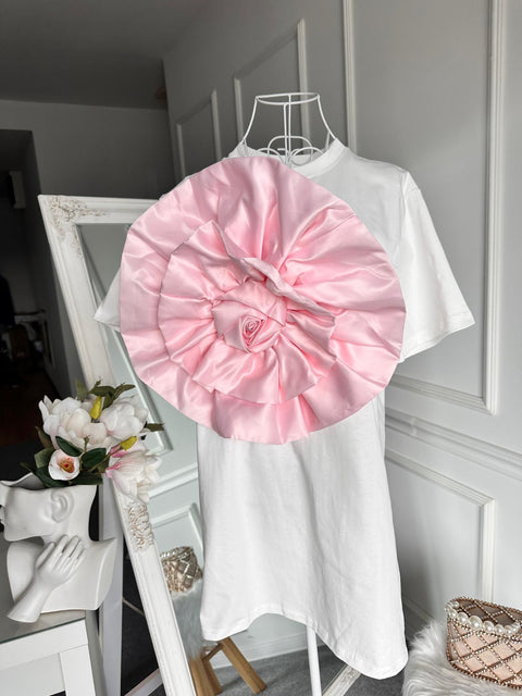 Tricou cu margareta roz