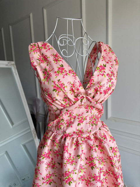 Rochie Inflorata Peach Velly