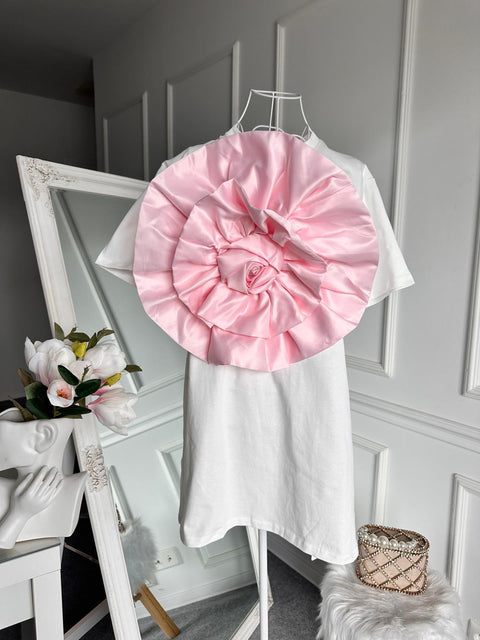 Tricou cu margareta roz