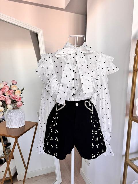 Camasa cu volane White Dots