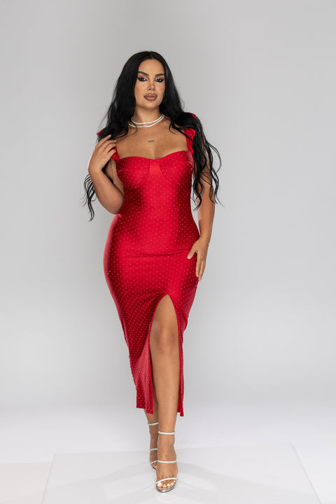 Rochie eleganta rosie Diamond Mellisy