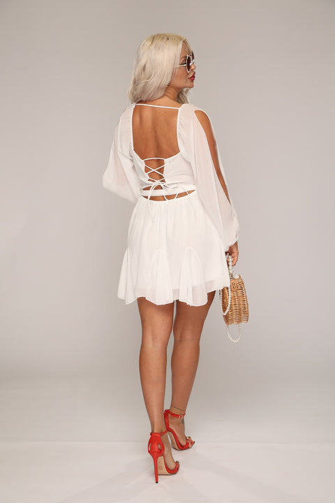 Rochie vaporoasa de vara alba Alessy