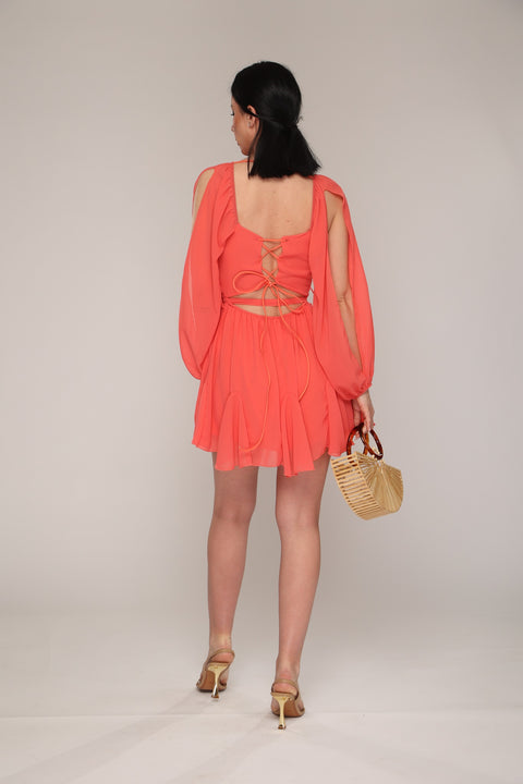 Rochie vaporoasa de vara orange Alessy