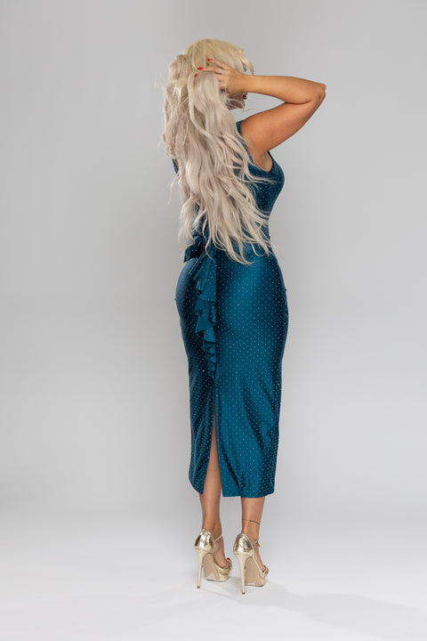 Rochie eleganta Turquoise Bow