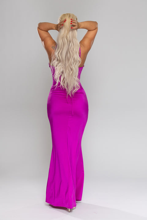 Rochie Lungă eleganta ciclam Flame