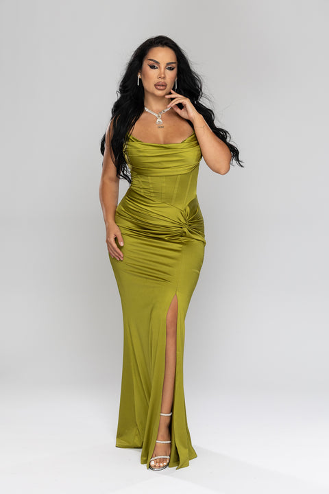 Rochie Lungă eleganta Olive Flame