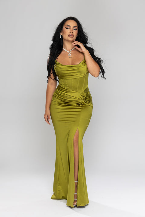 Rochie Lungă eleganta Olive Flame
