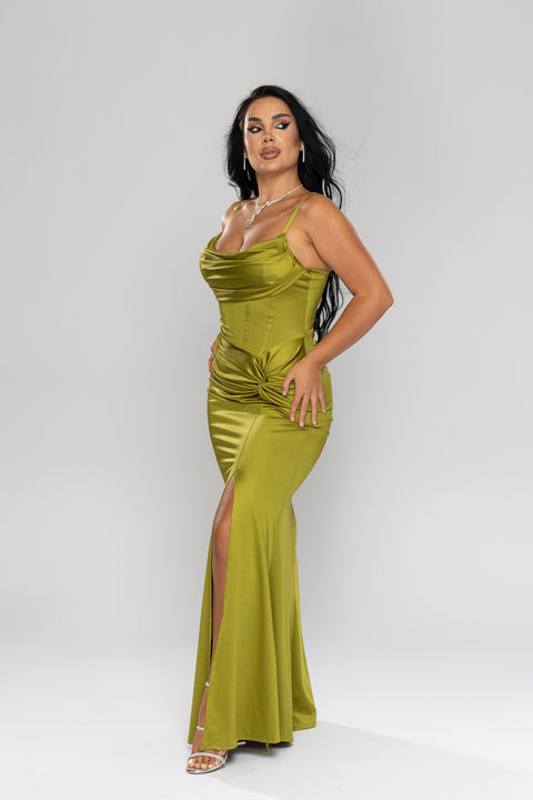 Rochie Lungă eleganta Olive Flame