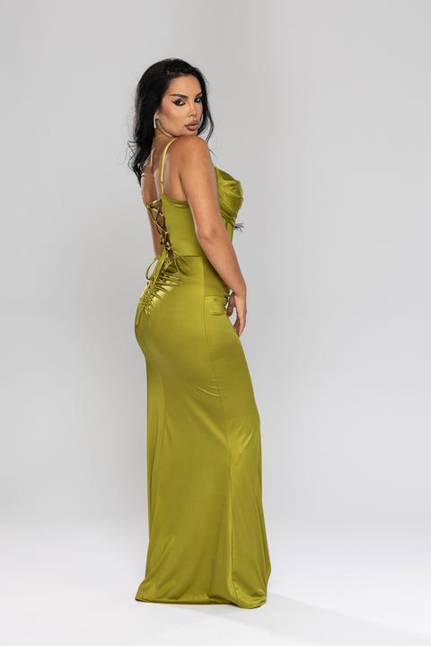 Rochie Lungă eleganta Olive Flame