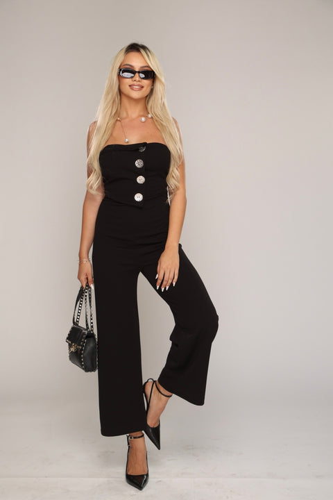 Salopeta neagra cu Corset Amanda
