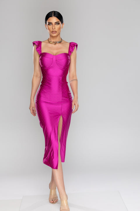 Rochie eleganta ciclam Diamond Mellisy