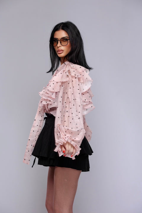 Camasa cu volane Roze Dots