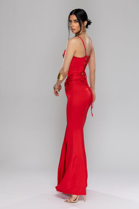 Rochie Lungă eleganta rosie Flame