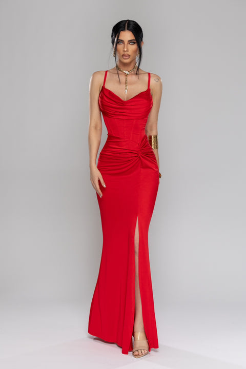 Rochie Lungă eleganta rosie Flame