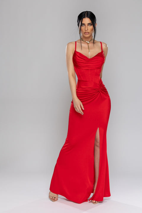 Rochie Lungă eleganta rosie Flame