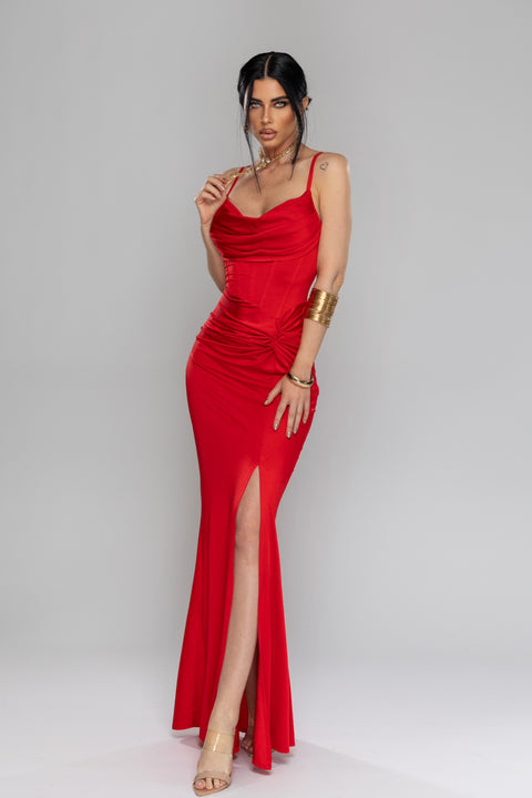 Rochie Lungă eleganta rosie Flame
