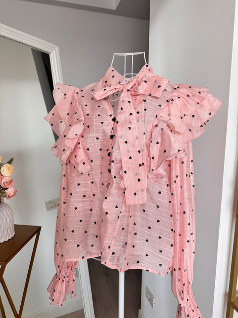Camasa cu volane Roze Dots
