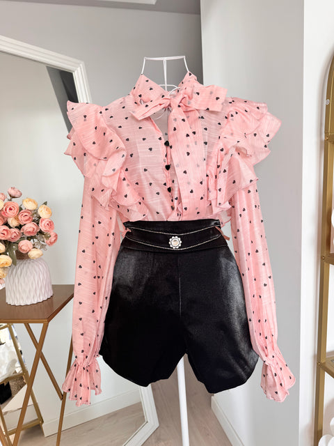 Camasa cu volane Roze Dots