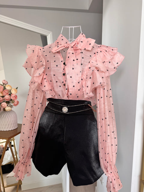 Camasa cu volane Roze Dots