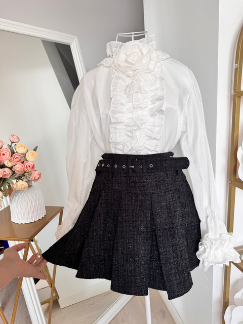 Camasa Luxury alba cu volane Anabell
