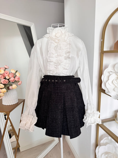 Camasa Luxury alba cu volane Anabell