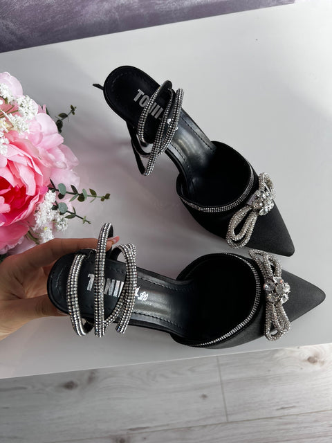 Pantofi Glamorous Black Bow