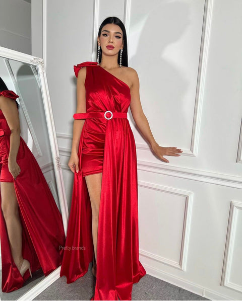 Rochie de seara din satin Red galla
