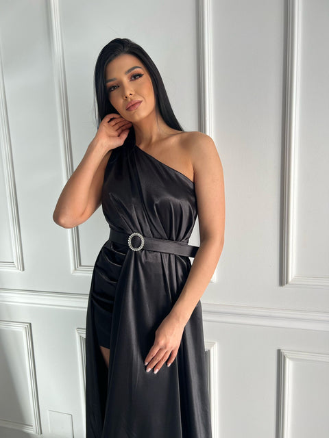Rochie de seara din satin Black galla
