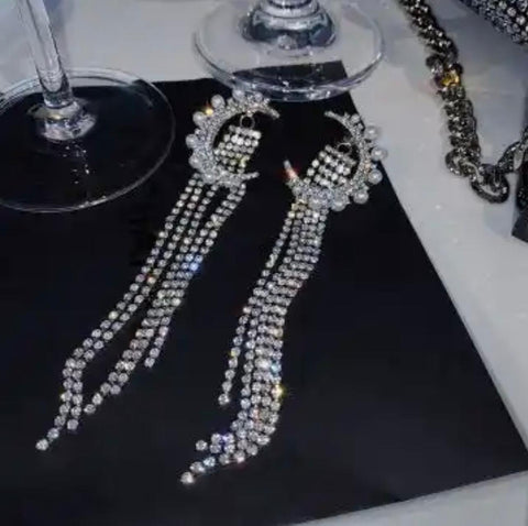 Cercei Semiluna full diamonds