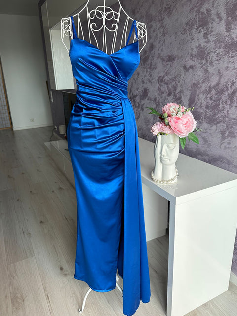 Rochie din satin de ocazie Zonia Blue
