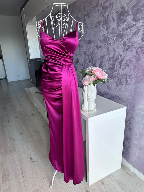 Rochie de seara din satin Zonia Violet