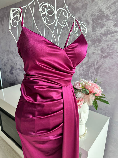 Rochie de seara din satin Zonia Violet