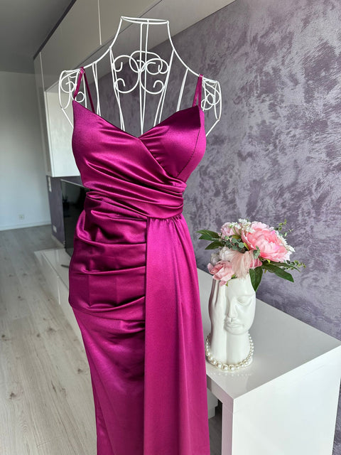 Rochie de seara din satin Zonia Violet