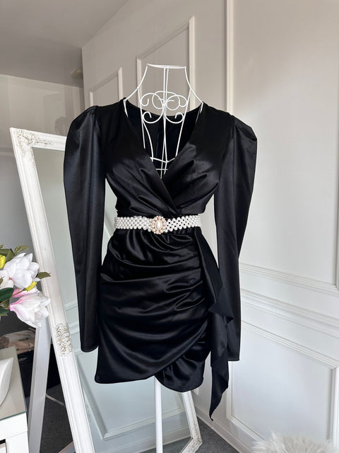 Rochie de ocazie din satin Classy Black