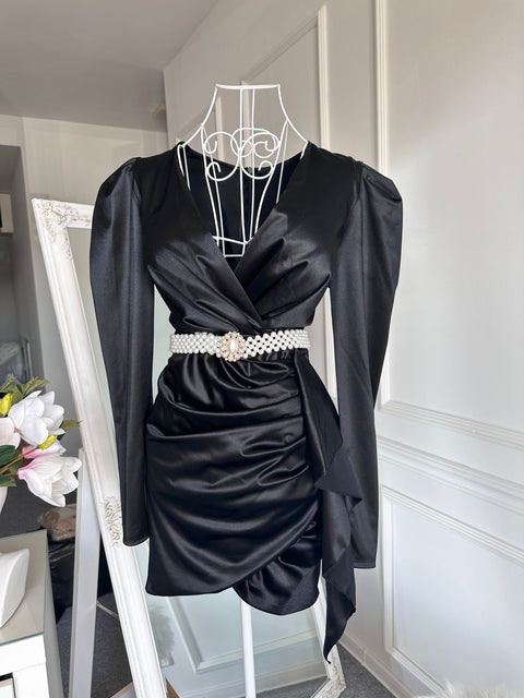 Rochie de ocazie din satin Classy Black