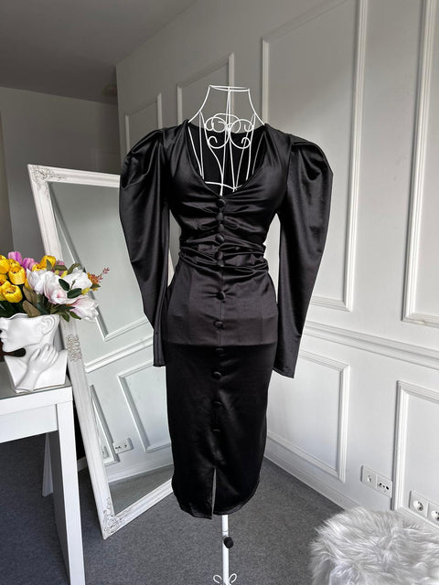 Rochie din satin Black Bottoms