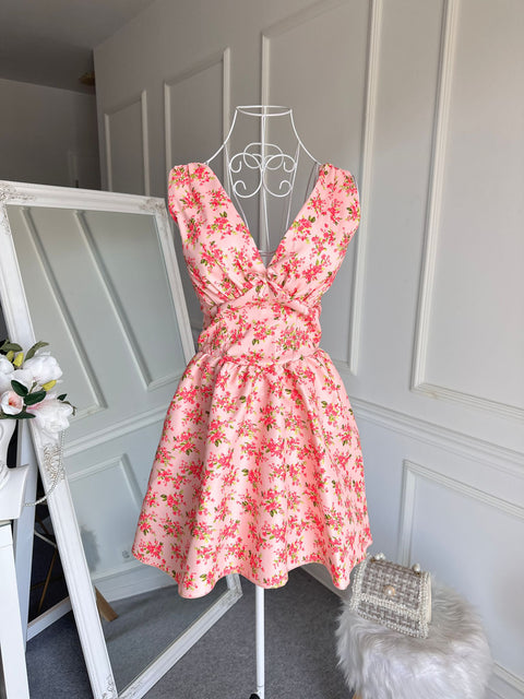 Rochie Inflorata Peach Velly