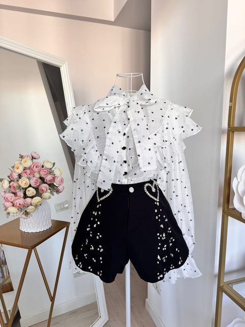Camasa cu volane White Dots