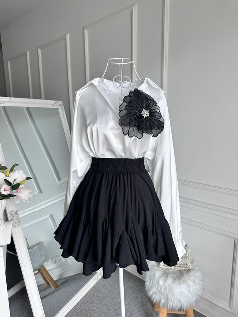 Fusta de dama neagra Luxe Amelia